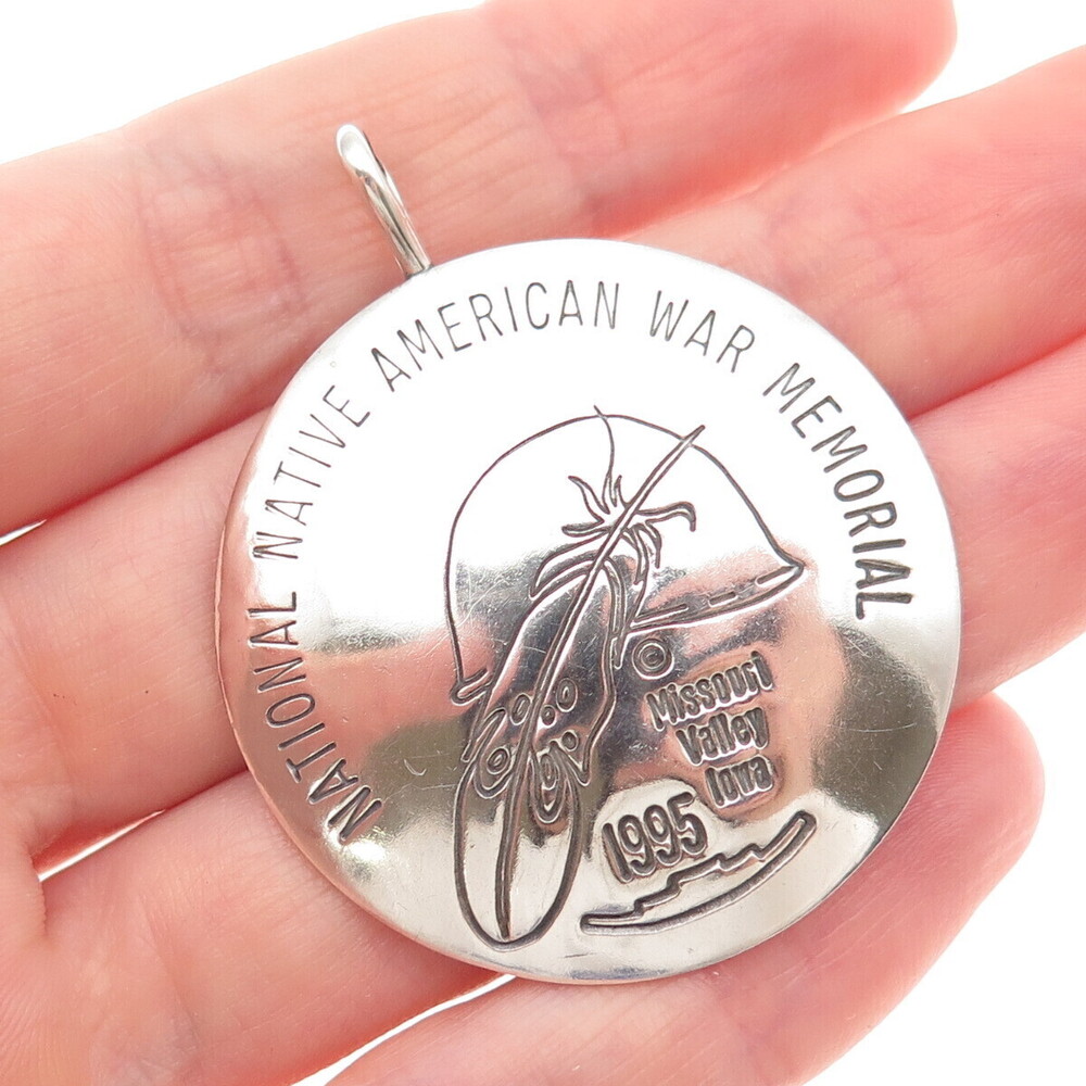 Gale Self Choctaw Old Pawn Sterling 1995 Native American War Memorial Pendant